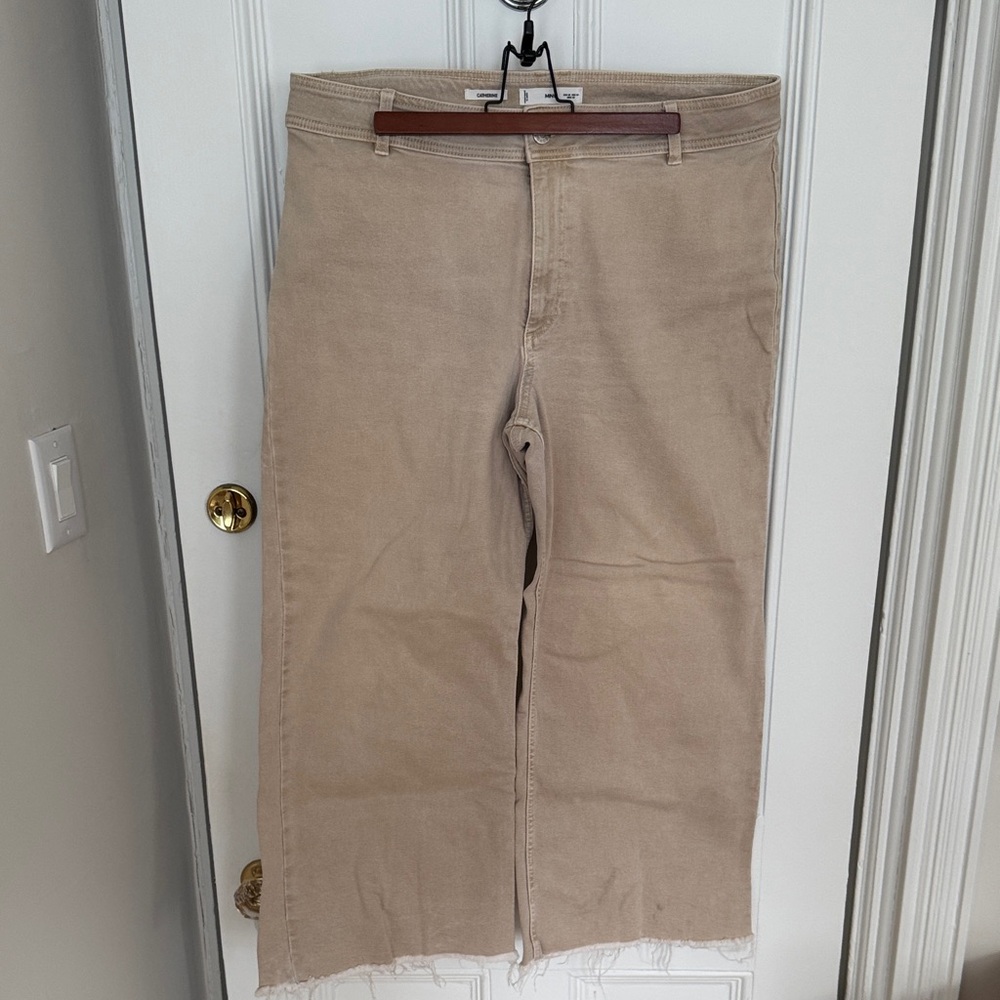 Mango Woman’s Tan High-Waisted Culotte Jeans - Catherine